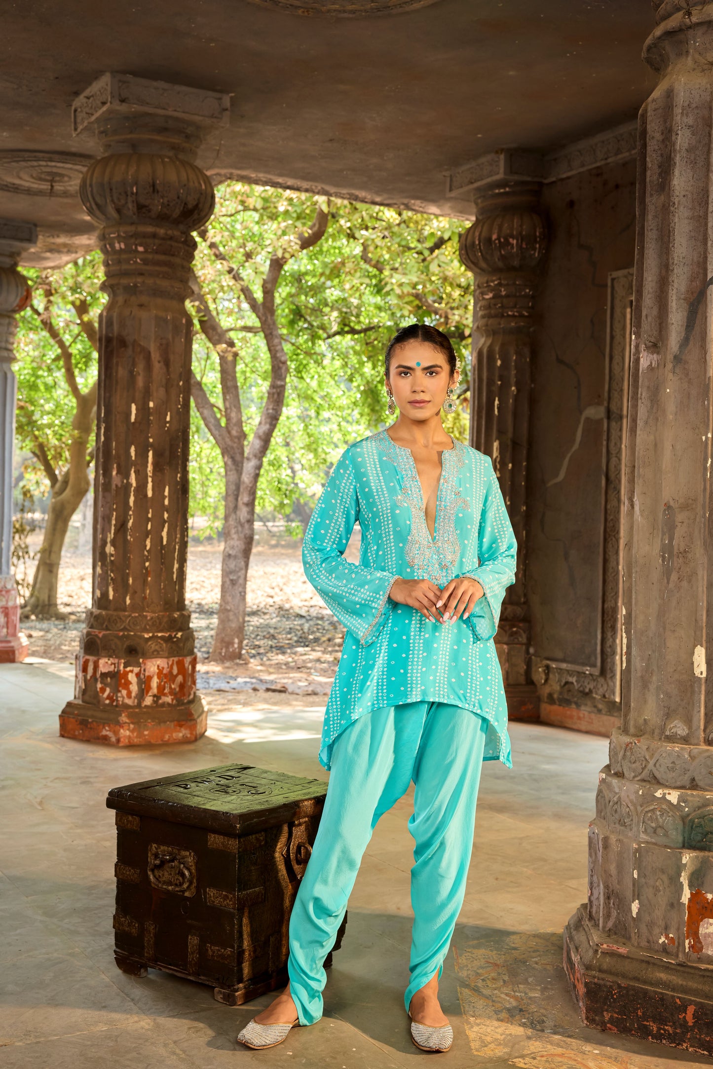Aqua Bandhini Patiala Set
