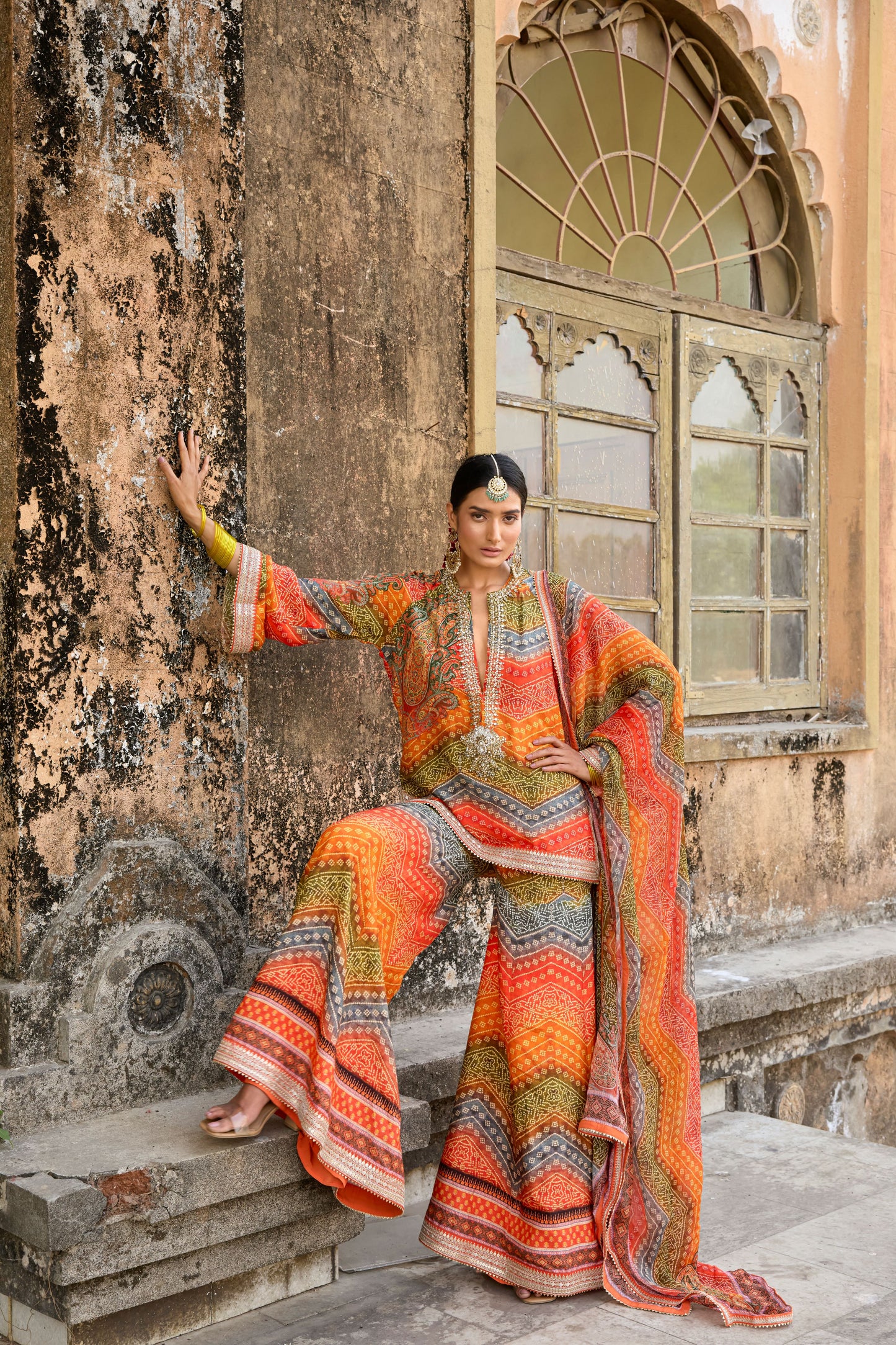 Multi Bandhani Sharara