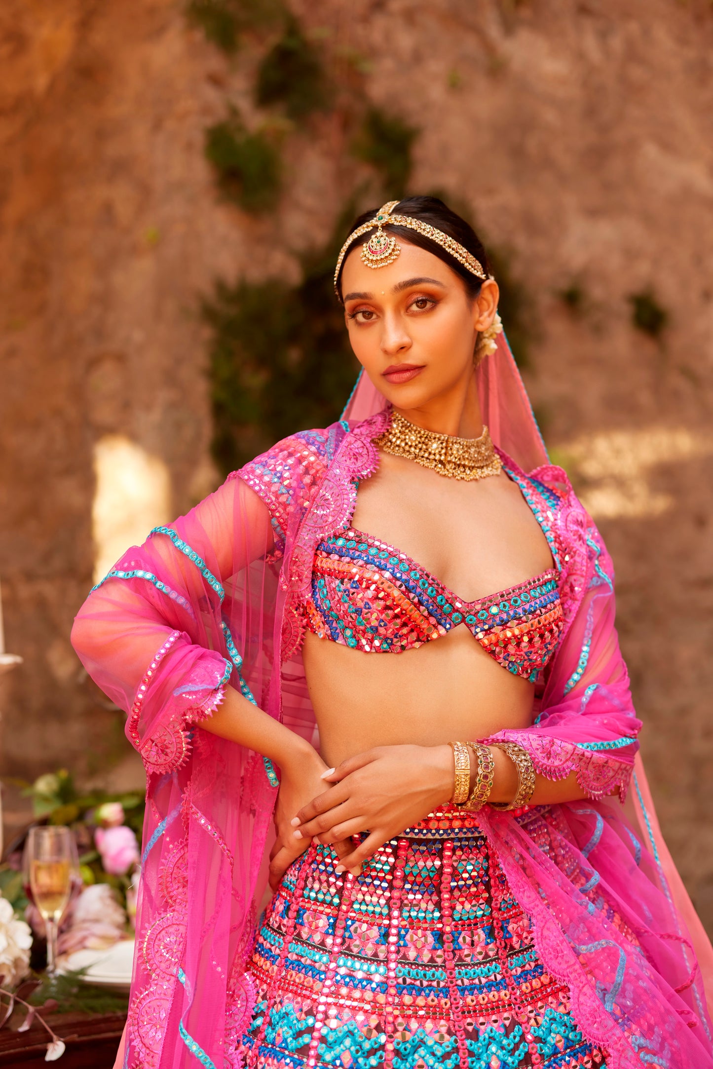 Islamic Fuchsia Lehenga