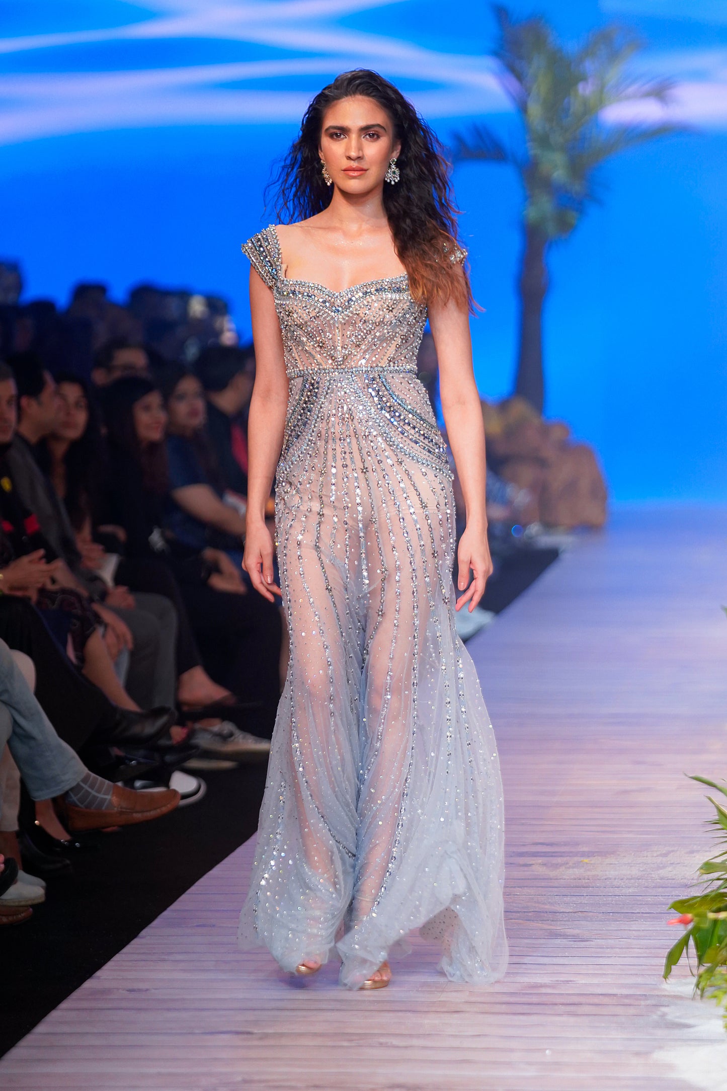 Ice Blue Beaded Gown