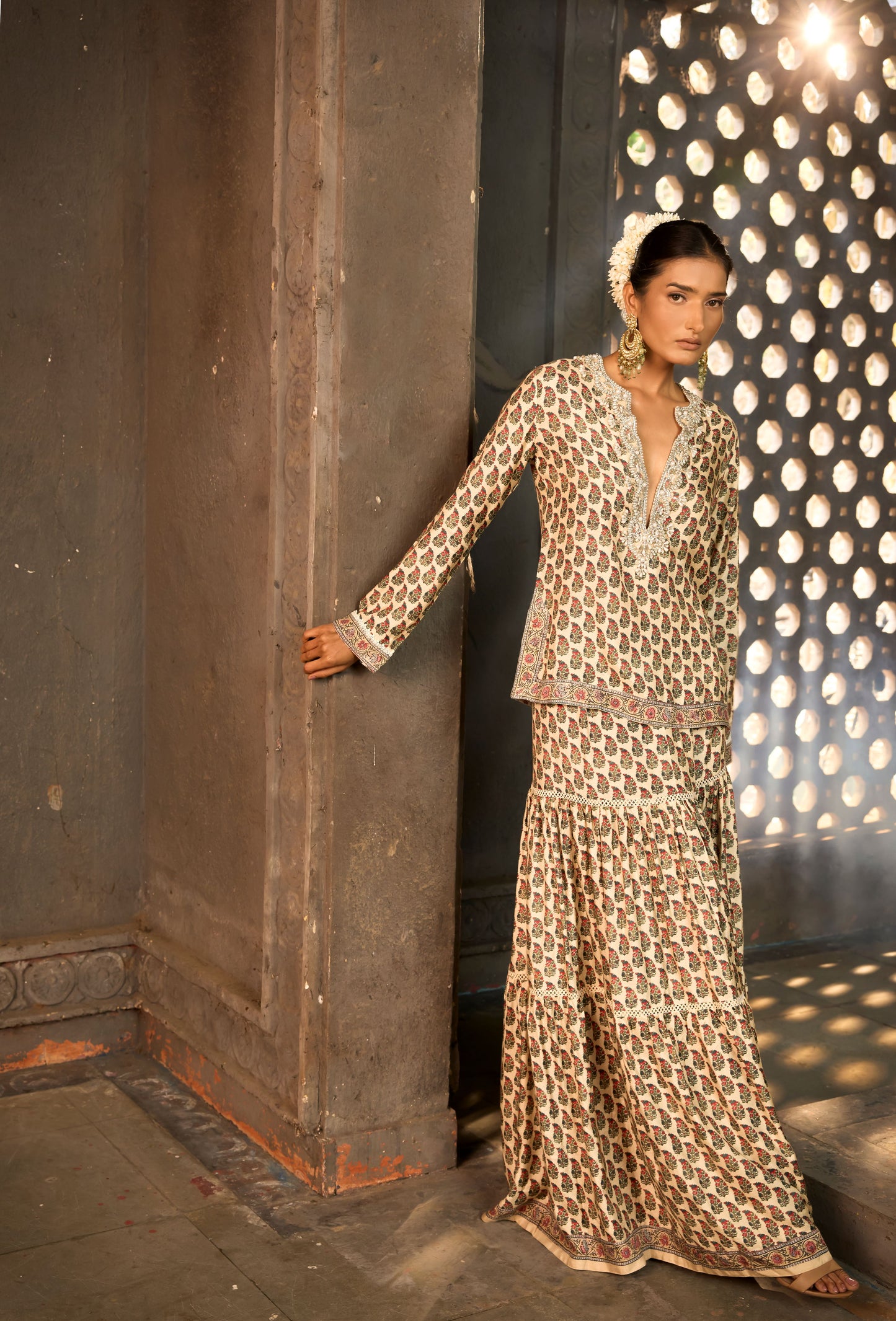 Emily Sharara/Skirt Set