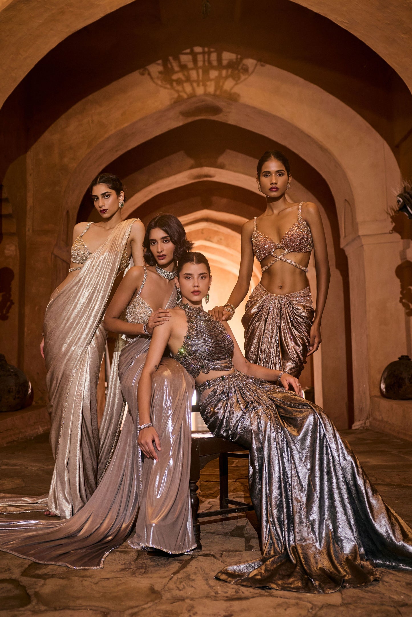 Metallic Sarees & Skirt Sets