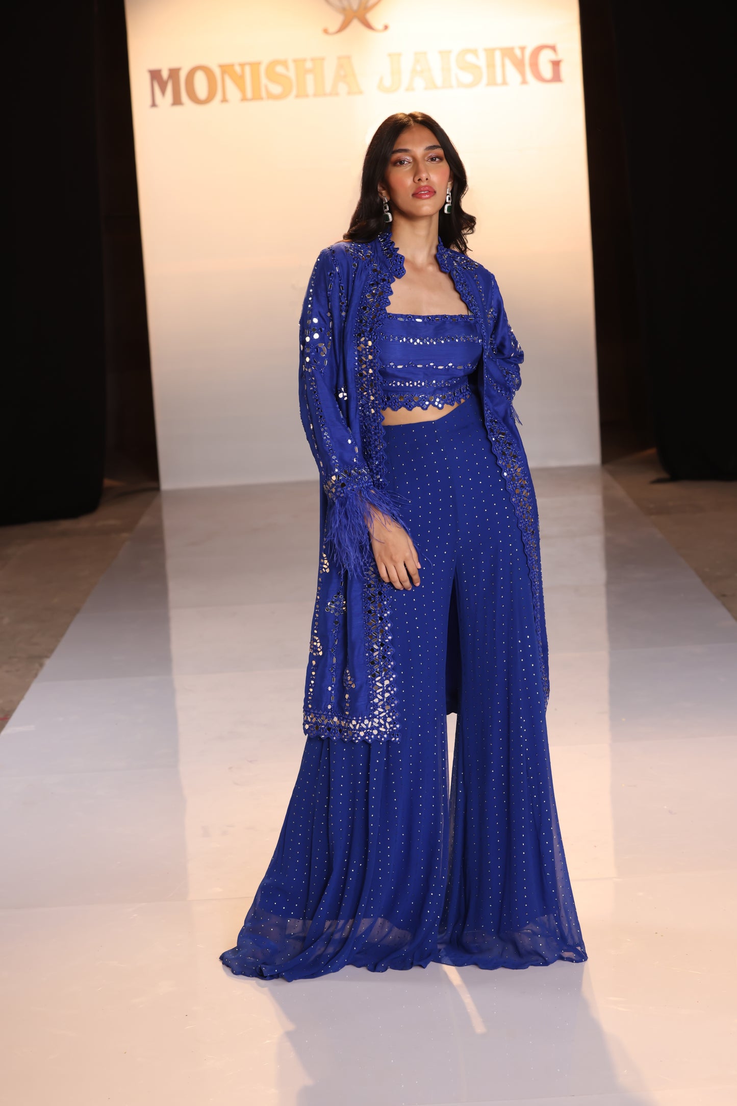 Royal Blue Feather Sharara