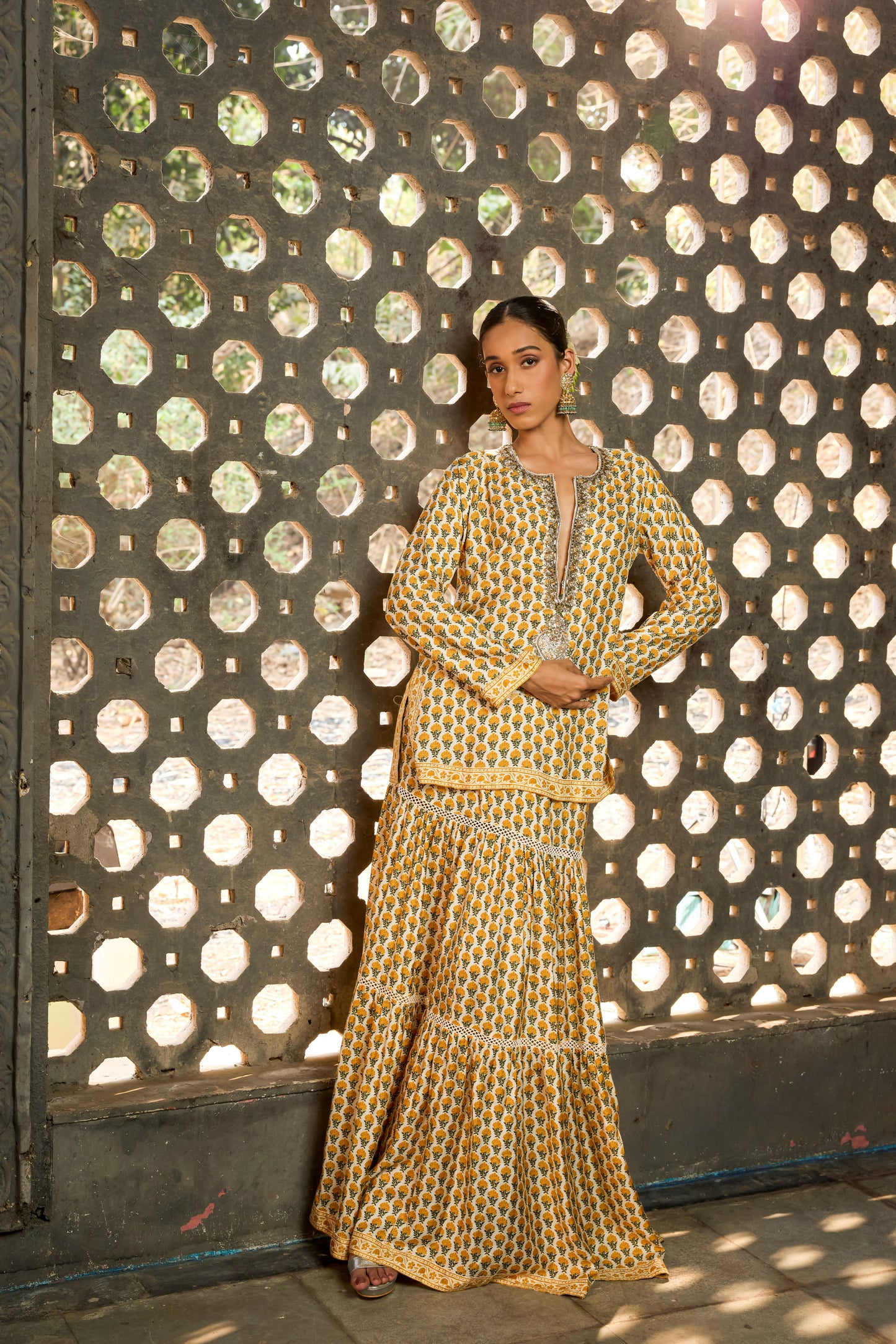 Marigold Sharara/Skirt Set
