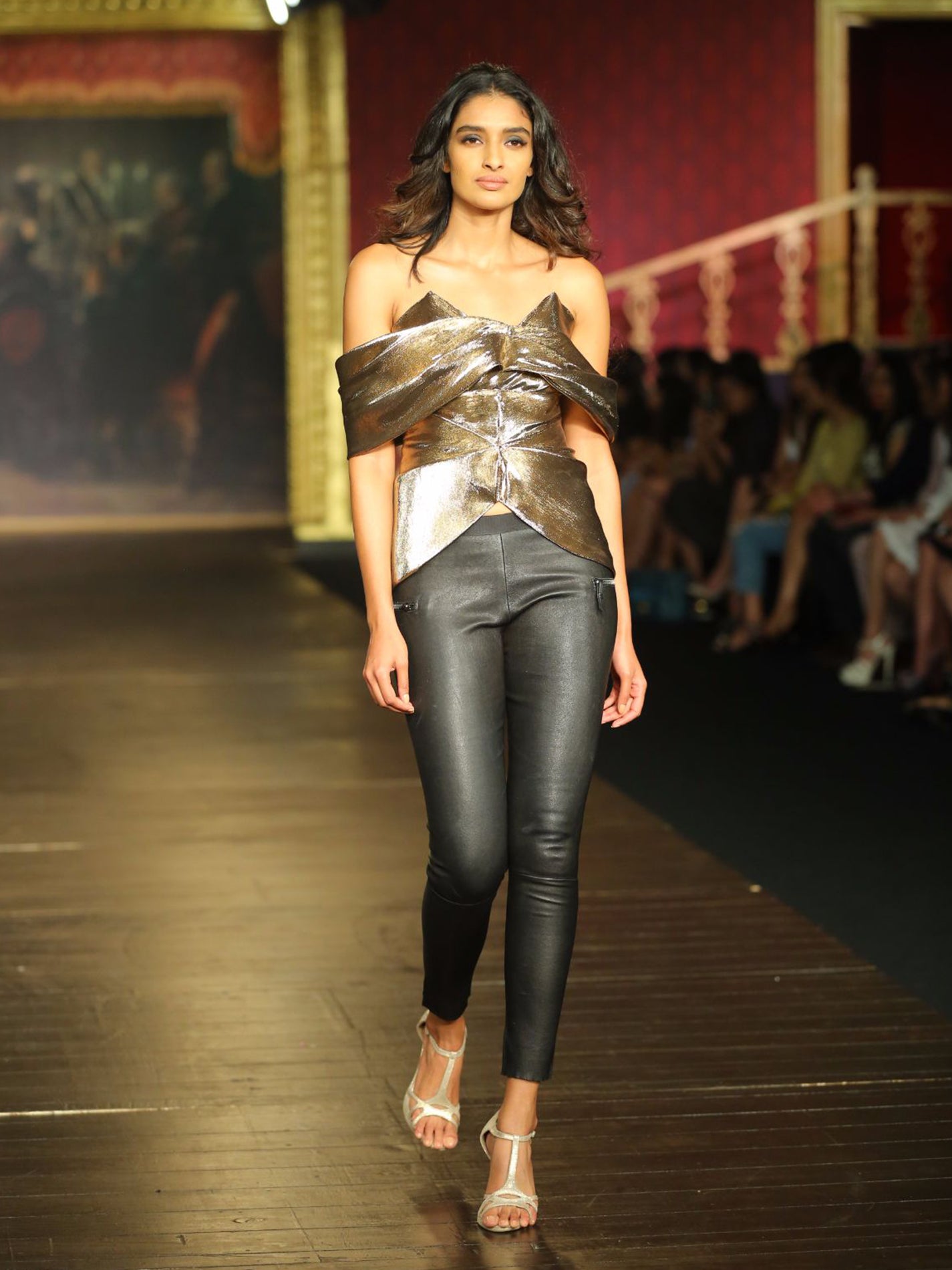 Lorraine Cold Shoulder Metallic Top