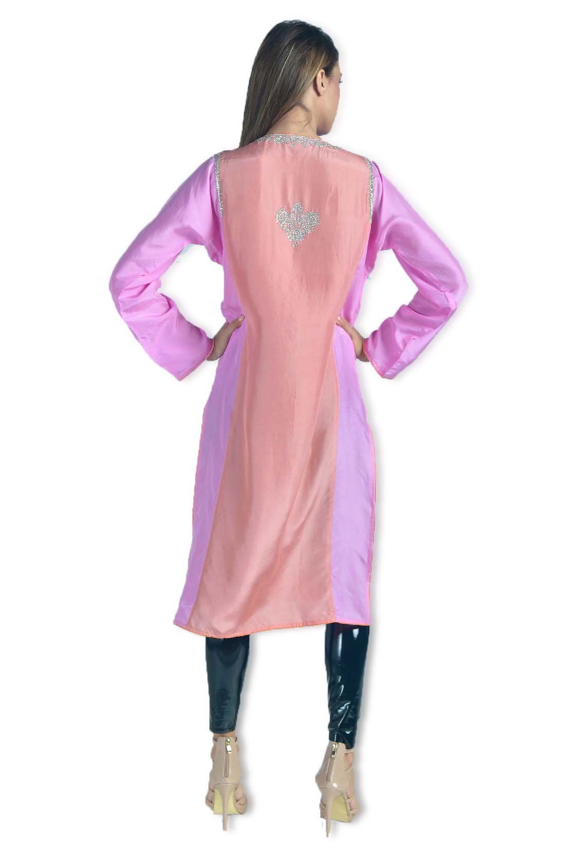 Block Salmon Kurta