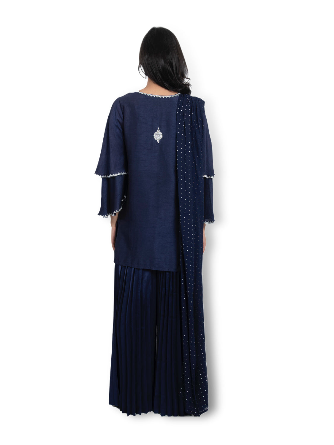 Navy Pleated Sharara