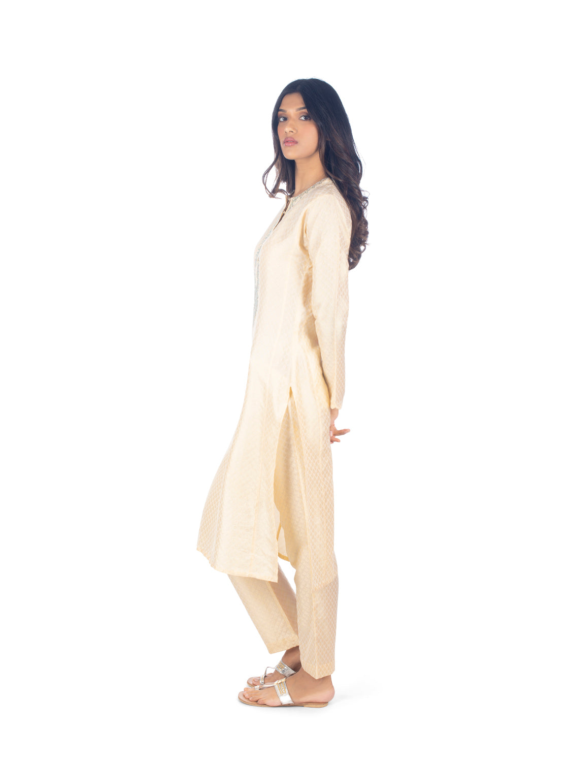 Beige Jacquard Set