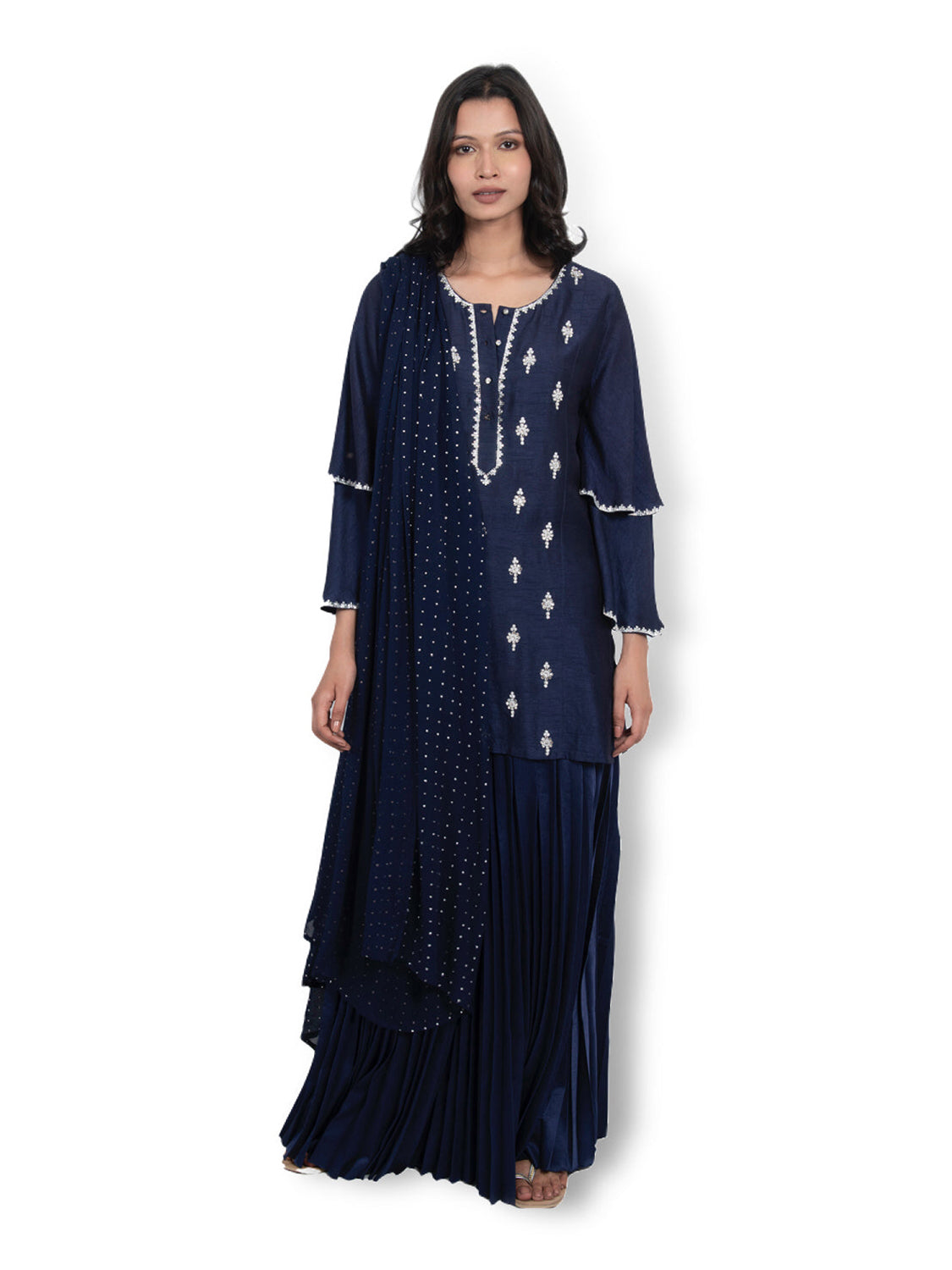 Navy Pleated Sharara