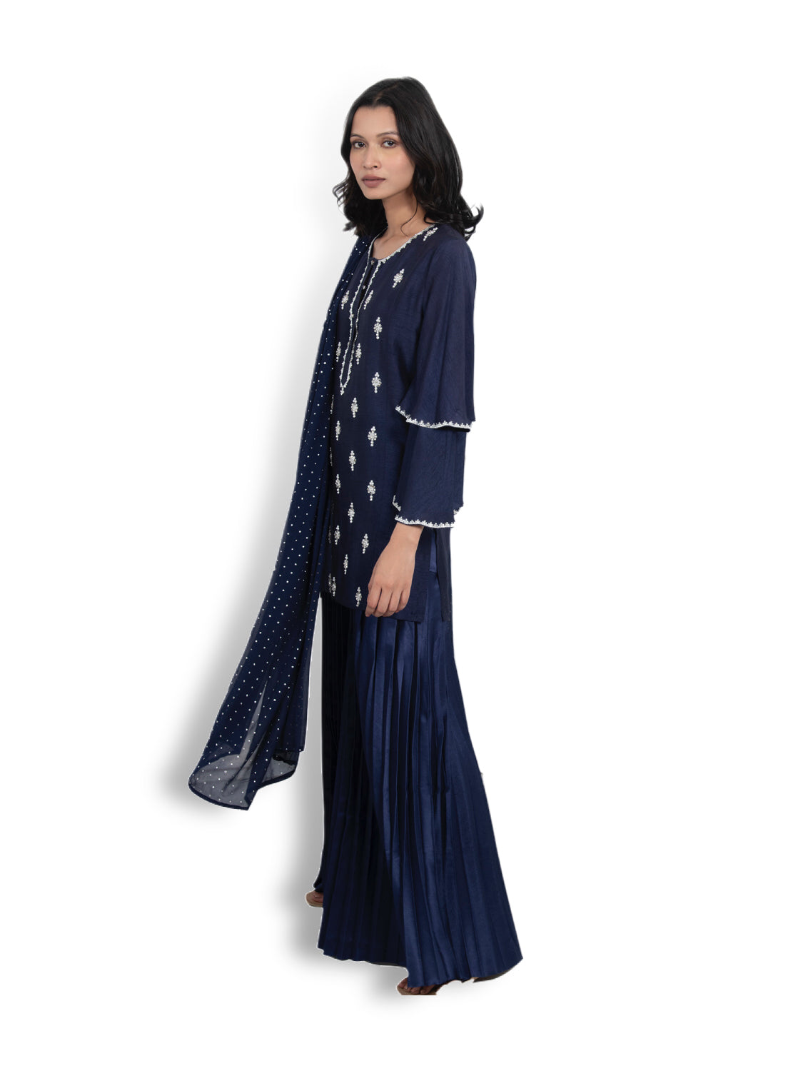 Navy Pleated Sharara