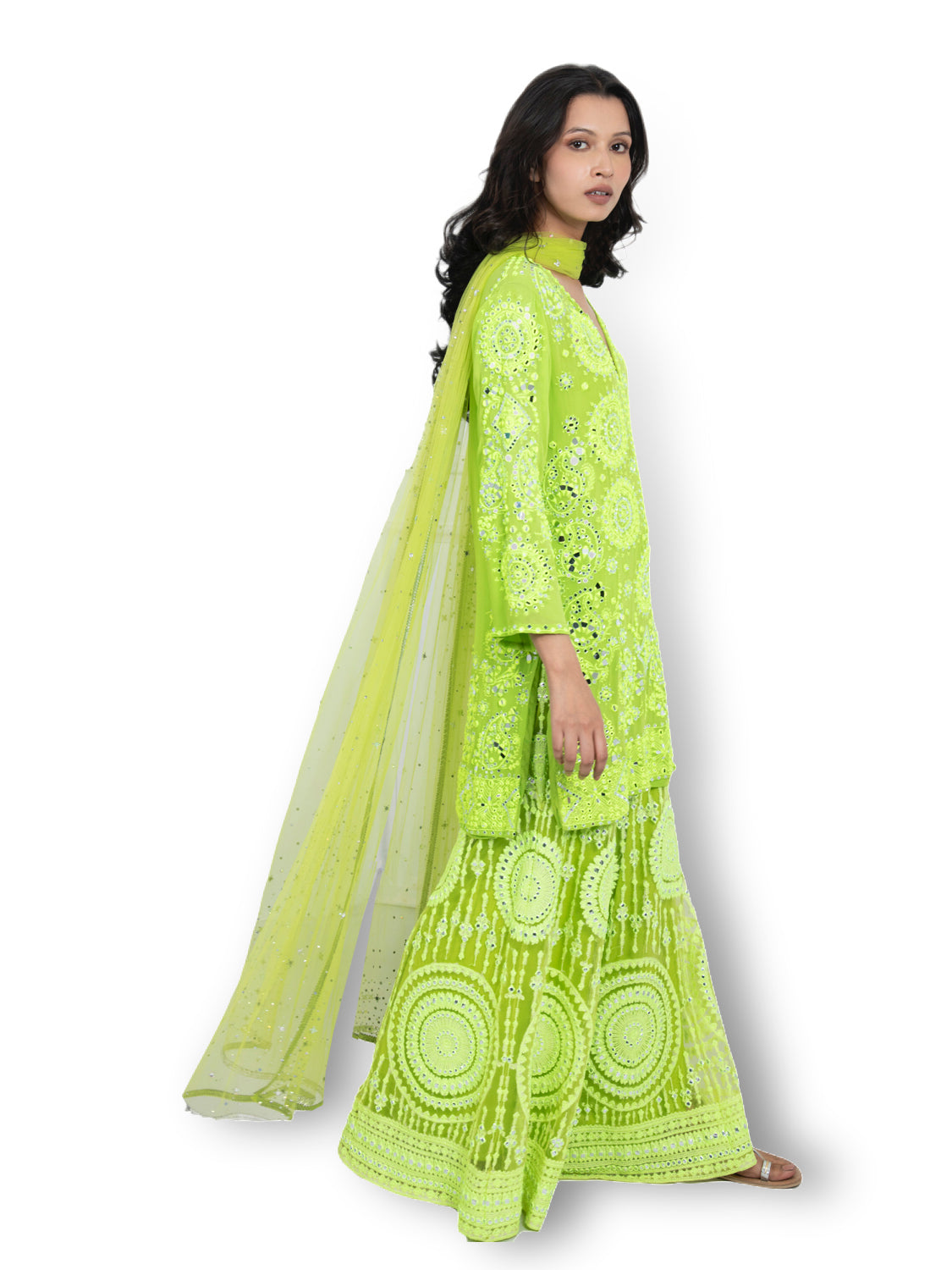 Neon Mirror Work Sharara
