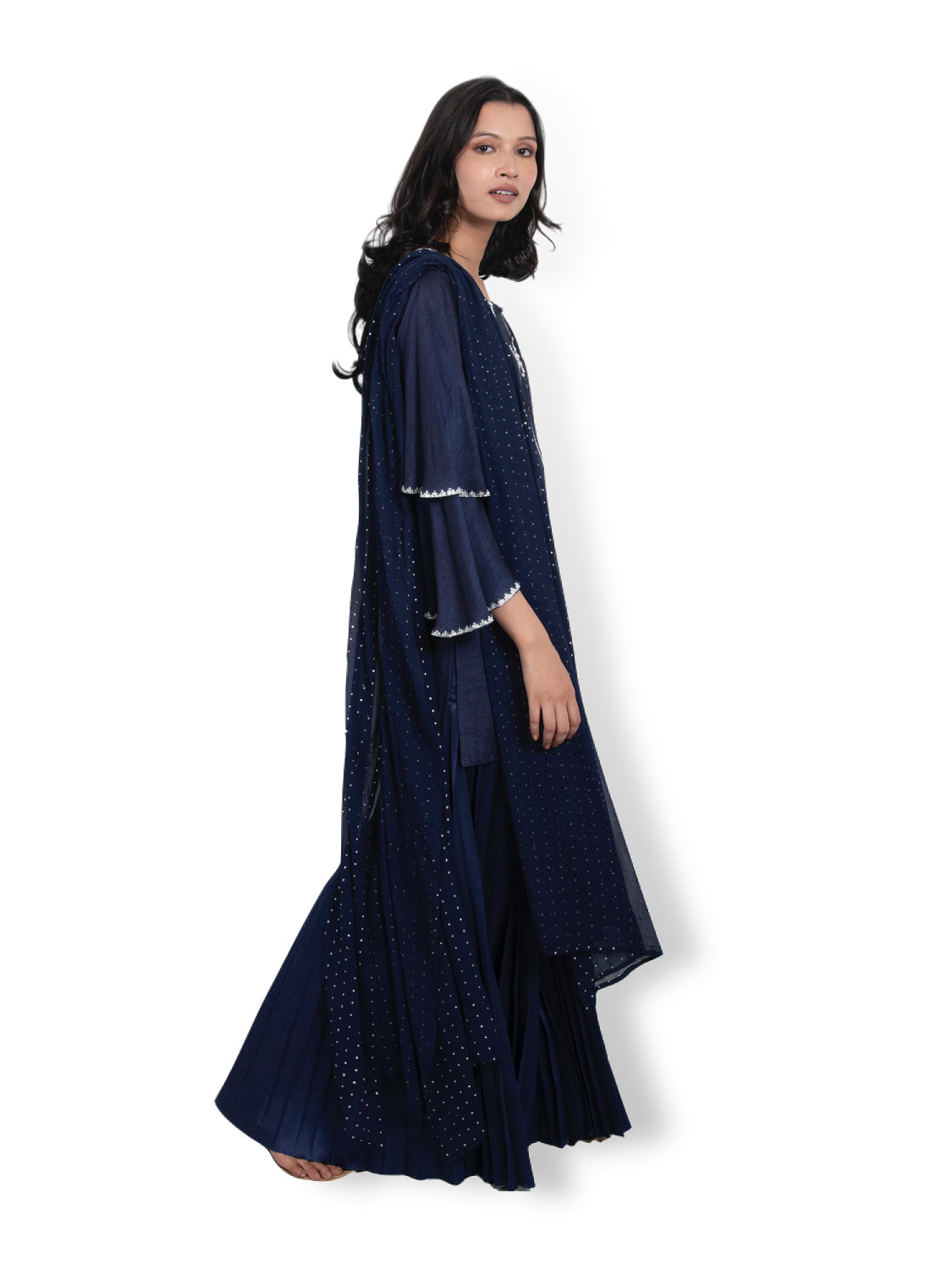 Navy Pleated Sharara