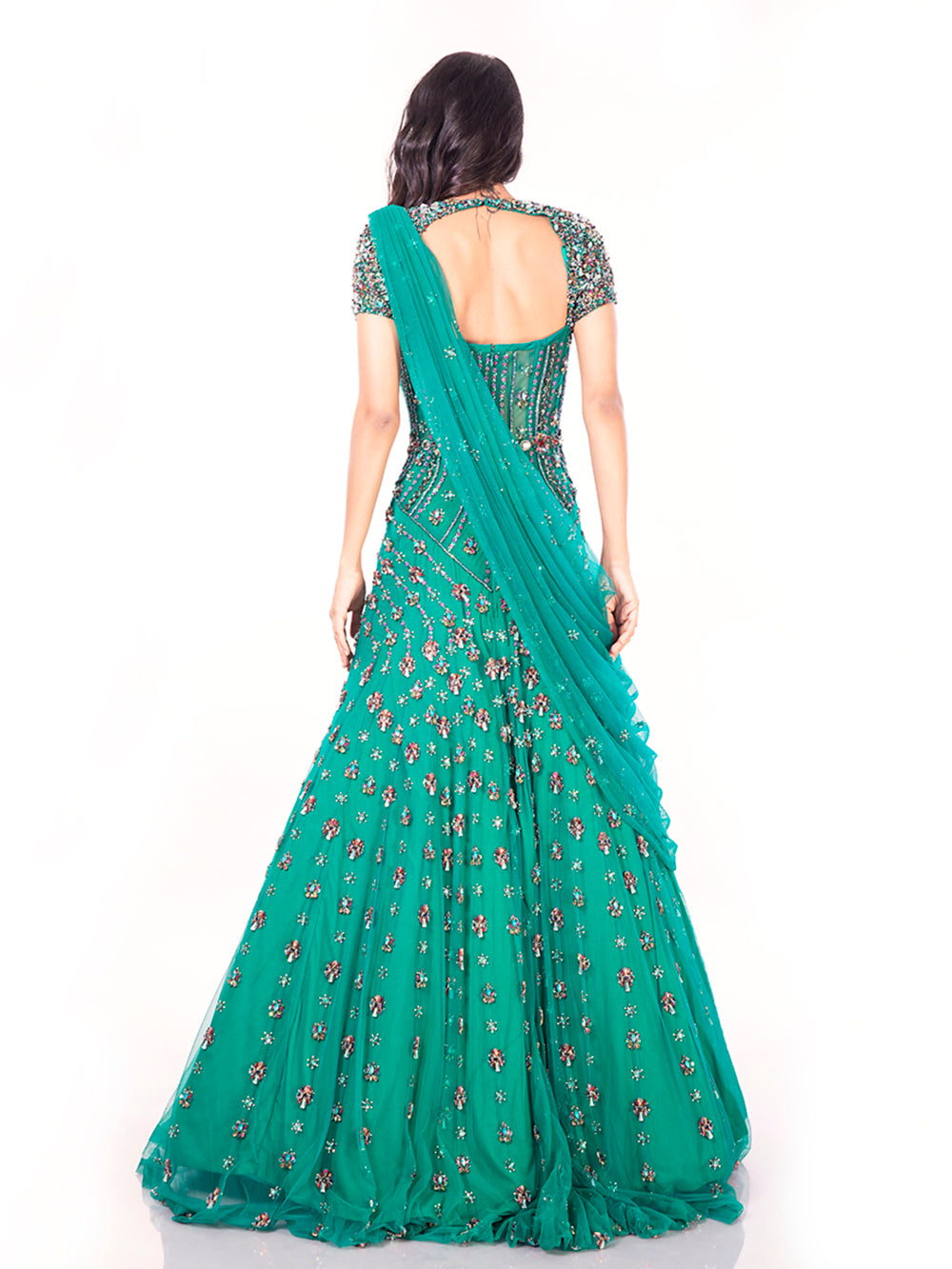Crystal Broach Lehenga