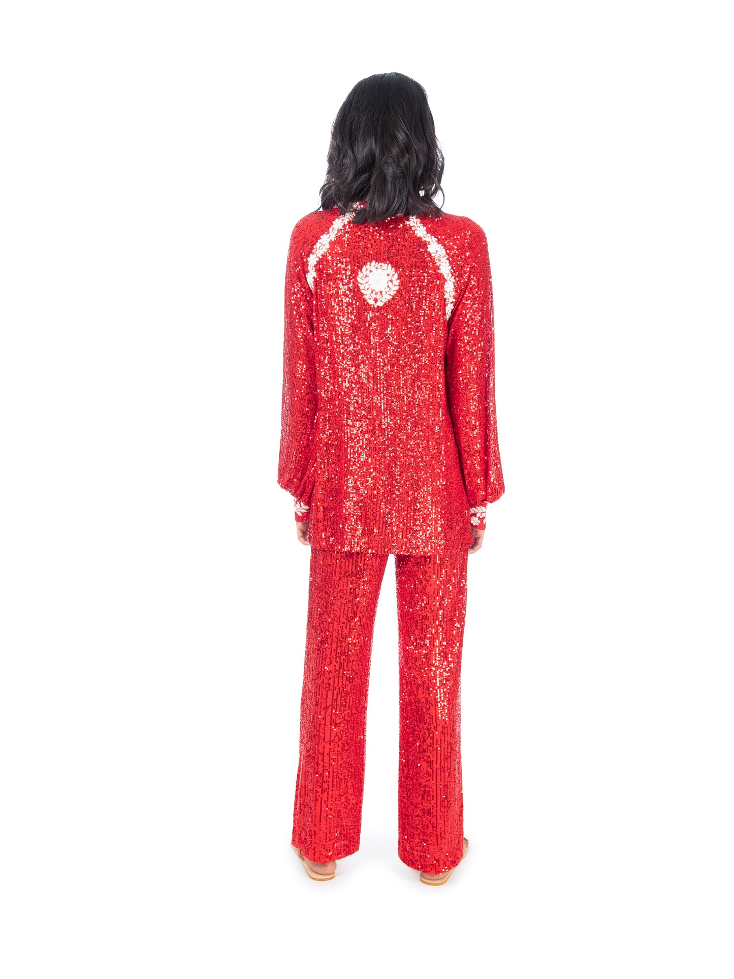 Red Sequin Kurti & Pant Set