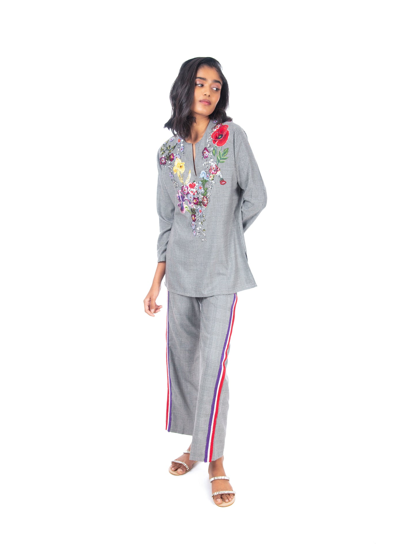 Grey Printed Kurti & Pant Set