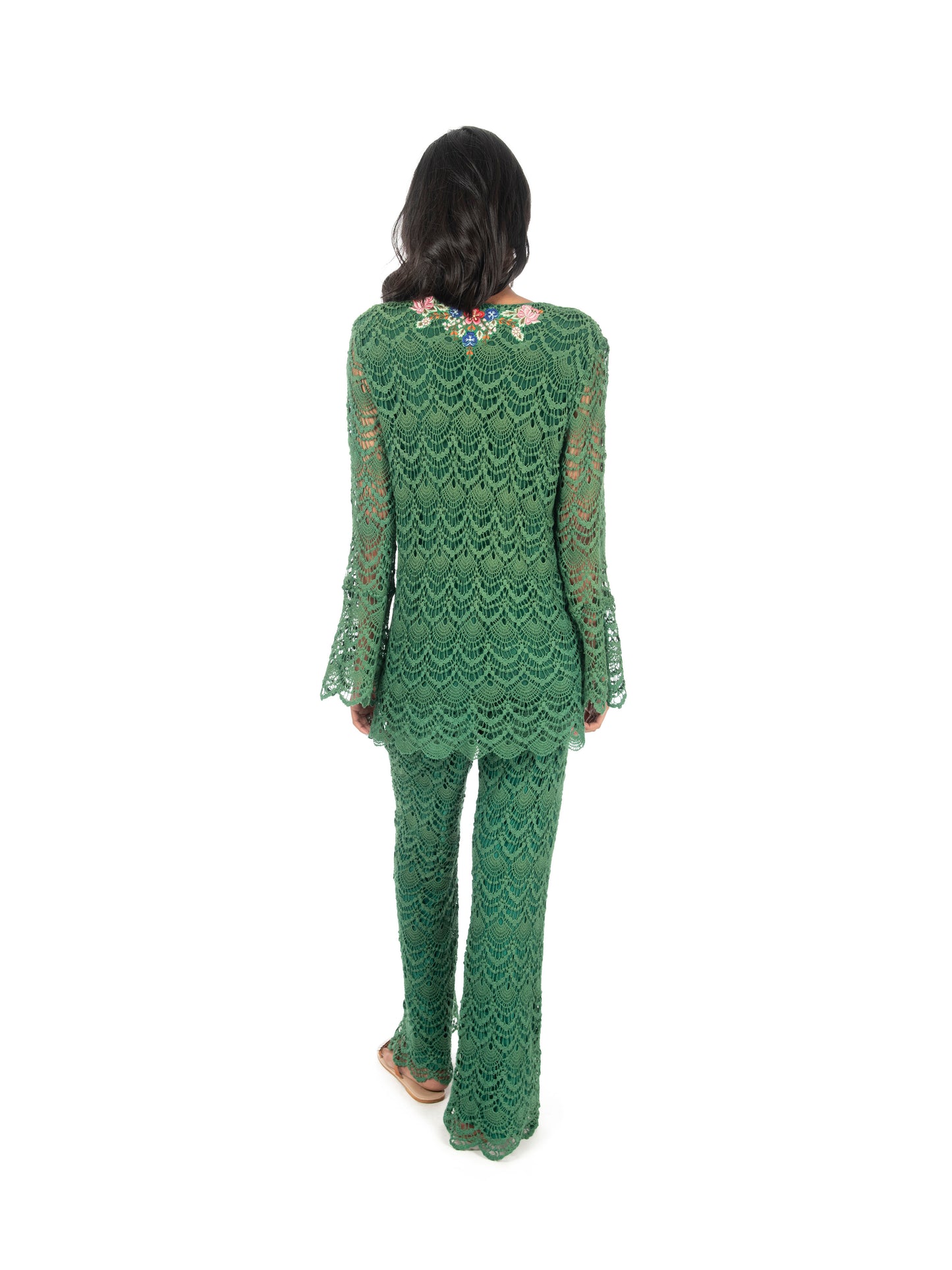 Green Lace Kurti & Pant Set