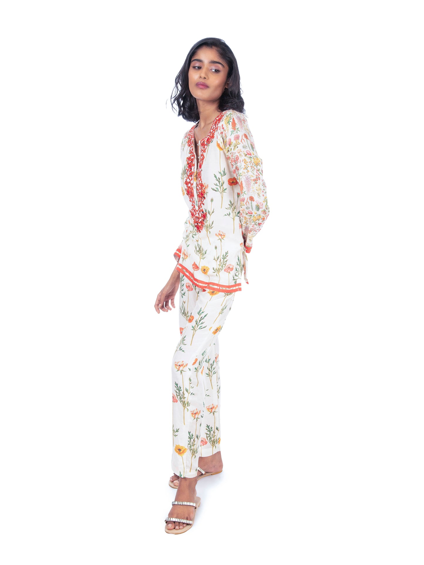 Ivory Printed Kurti & Pant Set