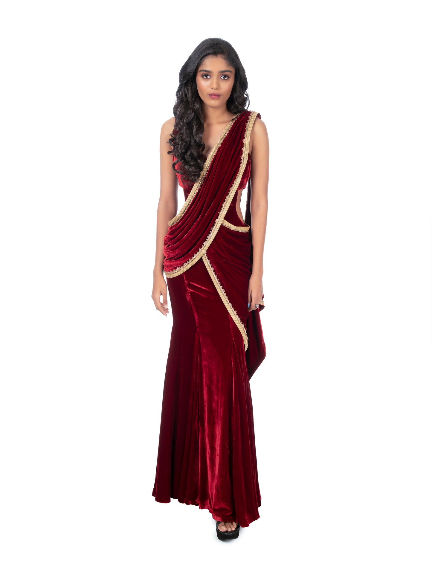 Maroon Saree