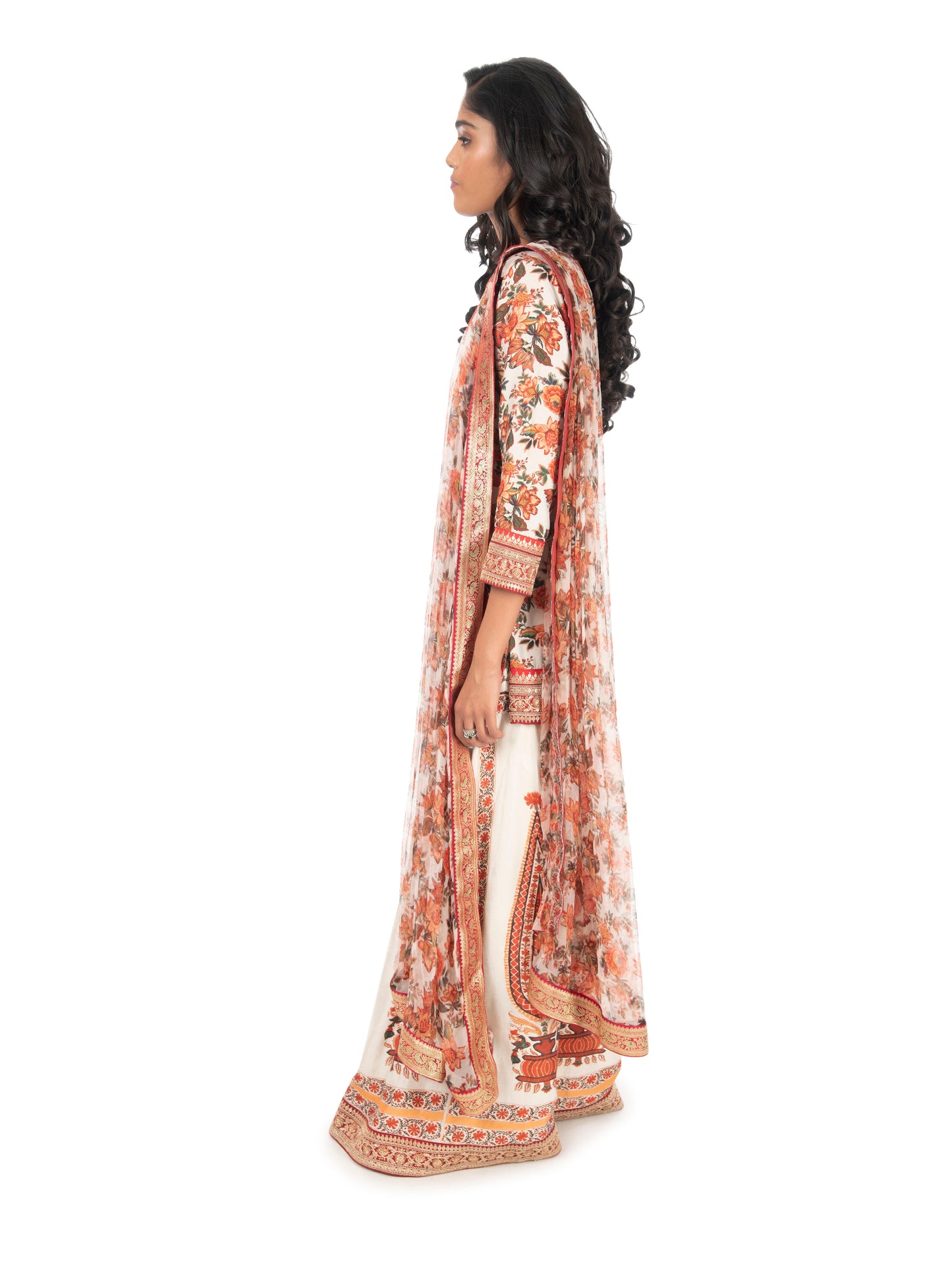 Ivory Printed Sharara Set