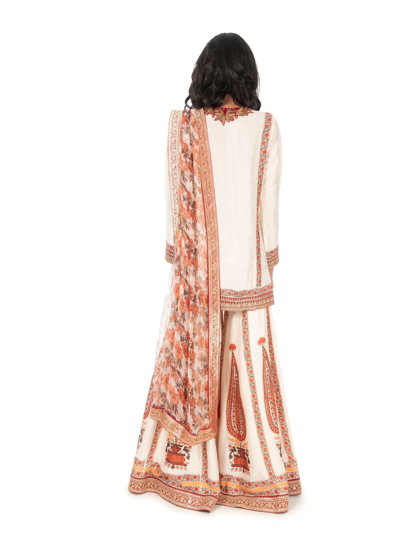 Ivory Printed Sharara Set