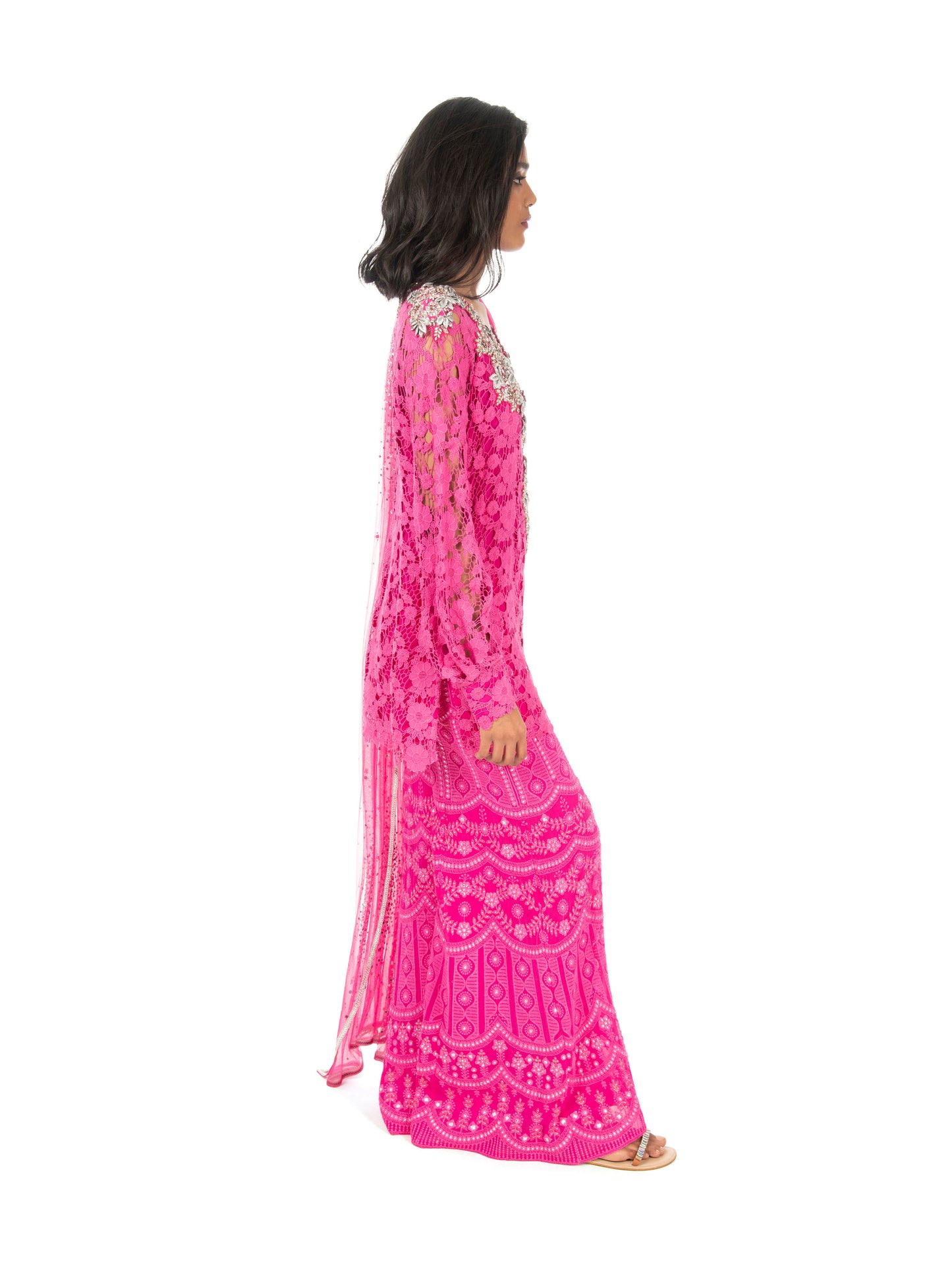 Hot Pink Lace Sharara