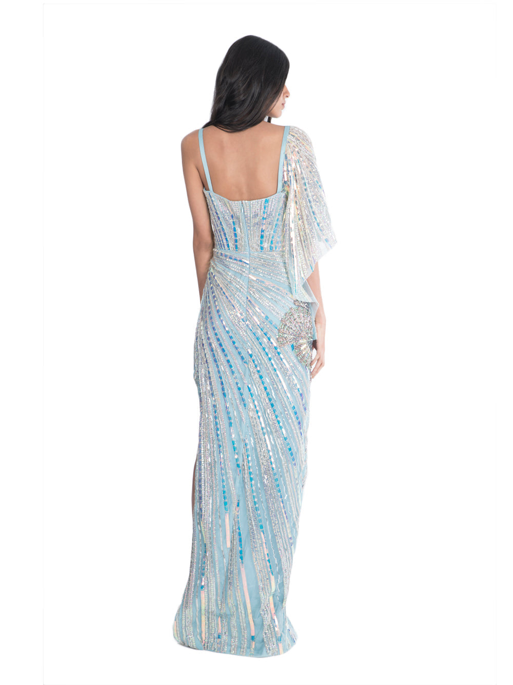 Shell kaftan gown