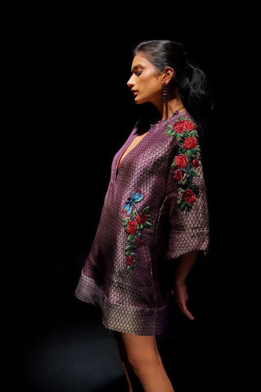 Purple Brocade Co-ord Set