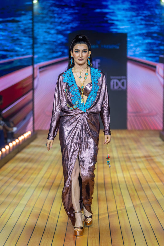 Rose Metallic Kaftan