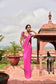 Fuchsia Shaded Dotted Mukaish Saree