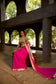 Fuchsia Banaras Kundan Chiffon Saree