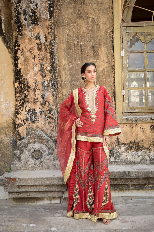 Red Ikat Sharara
