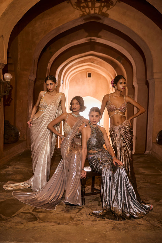 Metallic Sarees & Skirt Sets