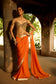Orange Banaras Kundan Chiffon Saree