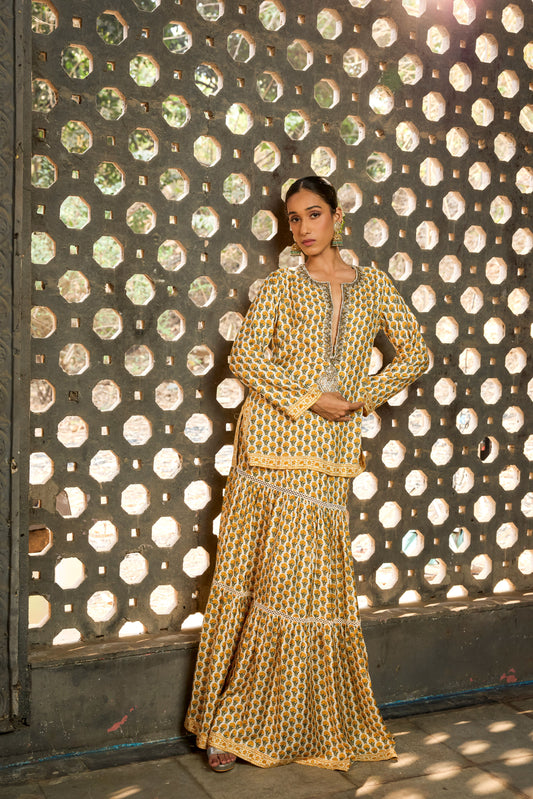 Marigold Sharara/Skirt Set
