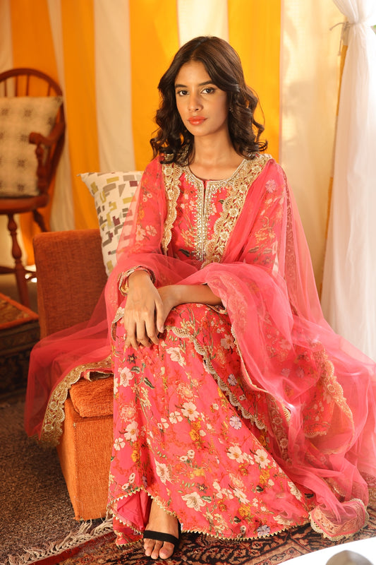 Fuchsia Floral Sharara