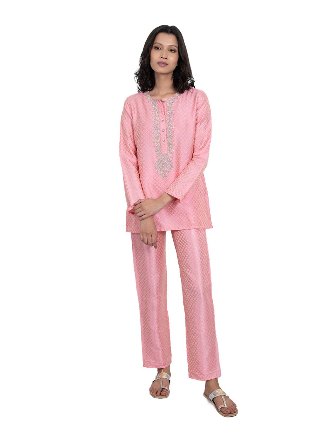 Pink Jacquard Set