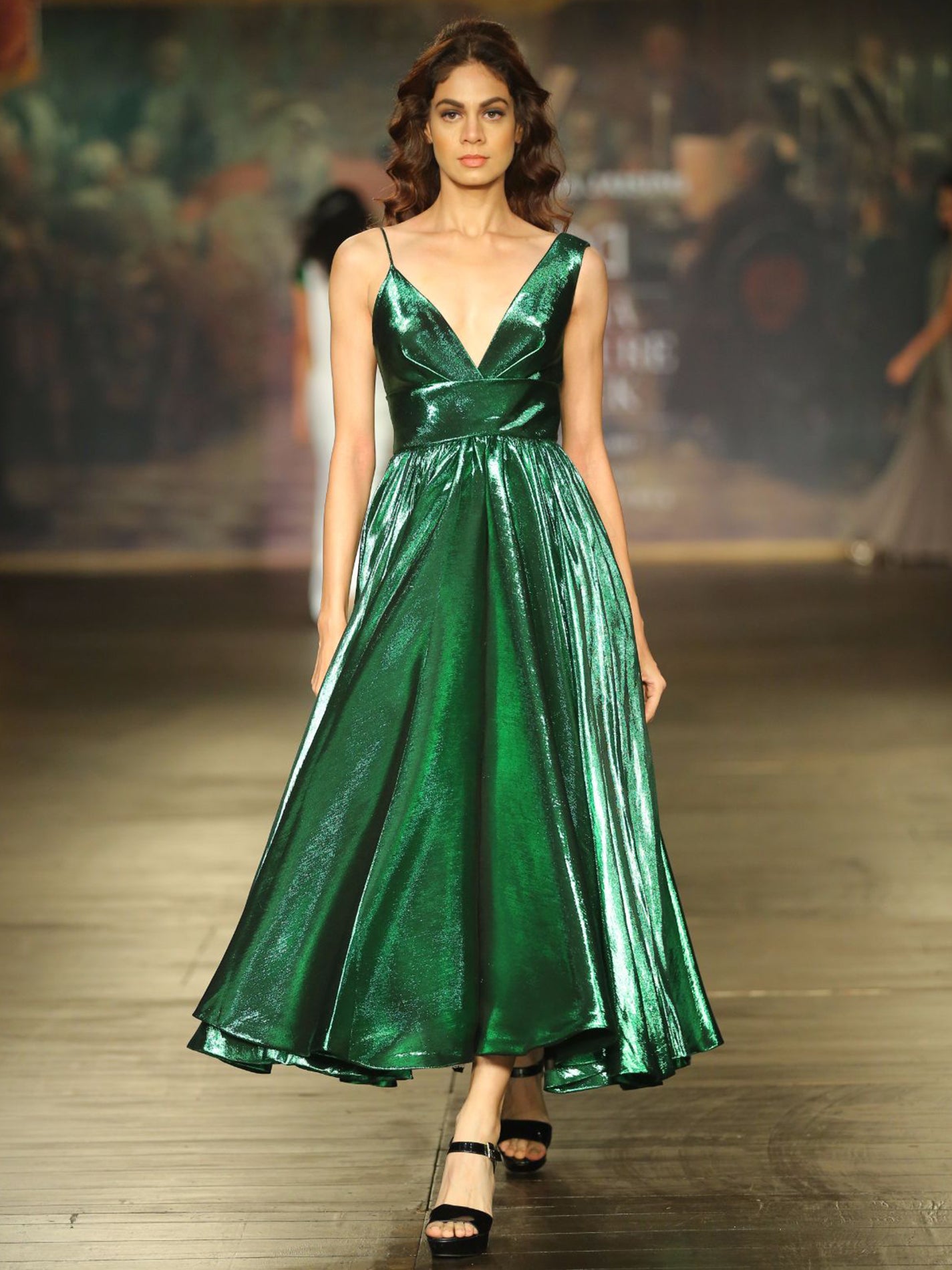 Ballat Green Metallic Dress