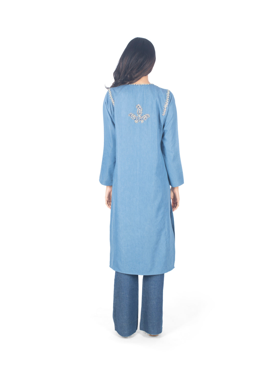 MUFTI Honeycomb Print Mandarin Blue Cotton Full Sleeves Shirt in Mumbai at  best price by Suru The Fashion Shop - Justdial