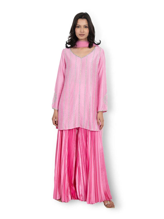 Pink Pleated Sharara