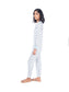 White & Blue Block Printed Kurti & Pant Set