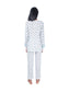 White & Blue Block Printed Kurti & Pant Set