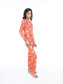 Orange Printed Kurti & Pant Set