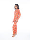 Orange Printed Kurti & Pant Set
