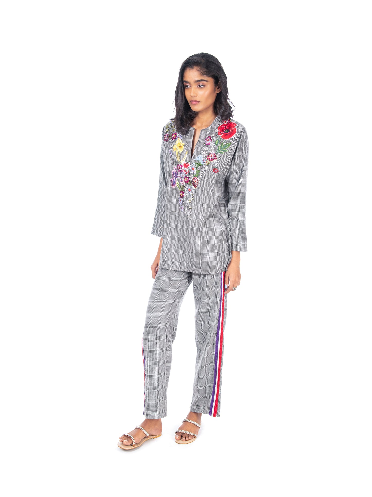 Grey Printed Kurti & Pant Set