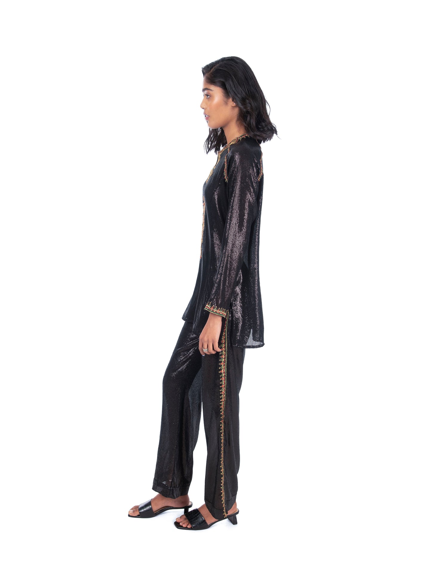 Black Sequin Kurti & Pant Set