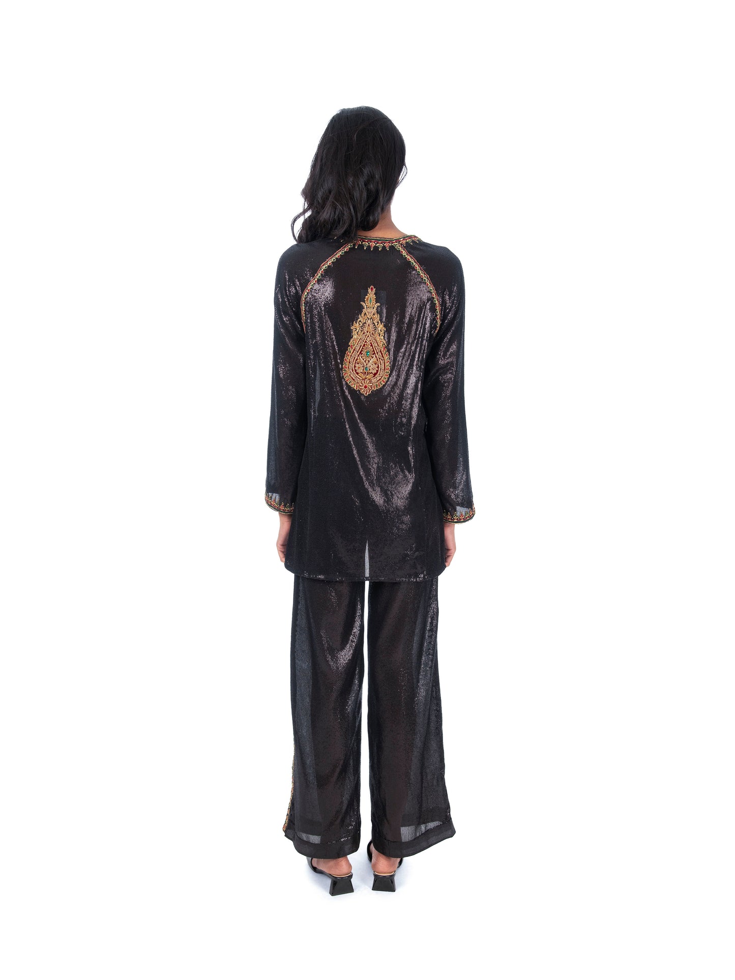 Black Sequin Kurti & Pant Set