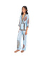 Blue Printed Wrap/Jacket Style Kurti & Pant Set.