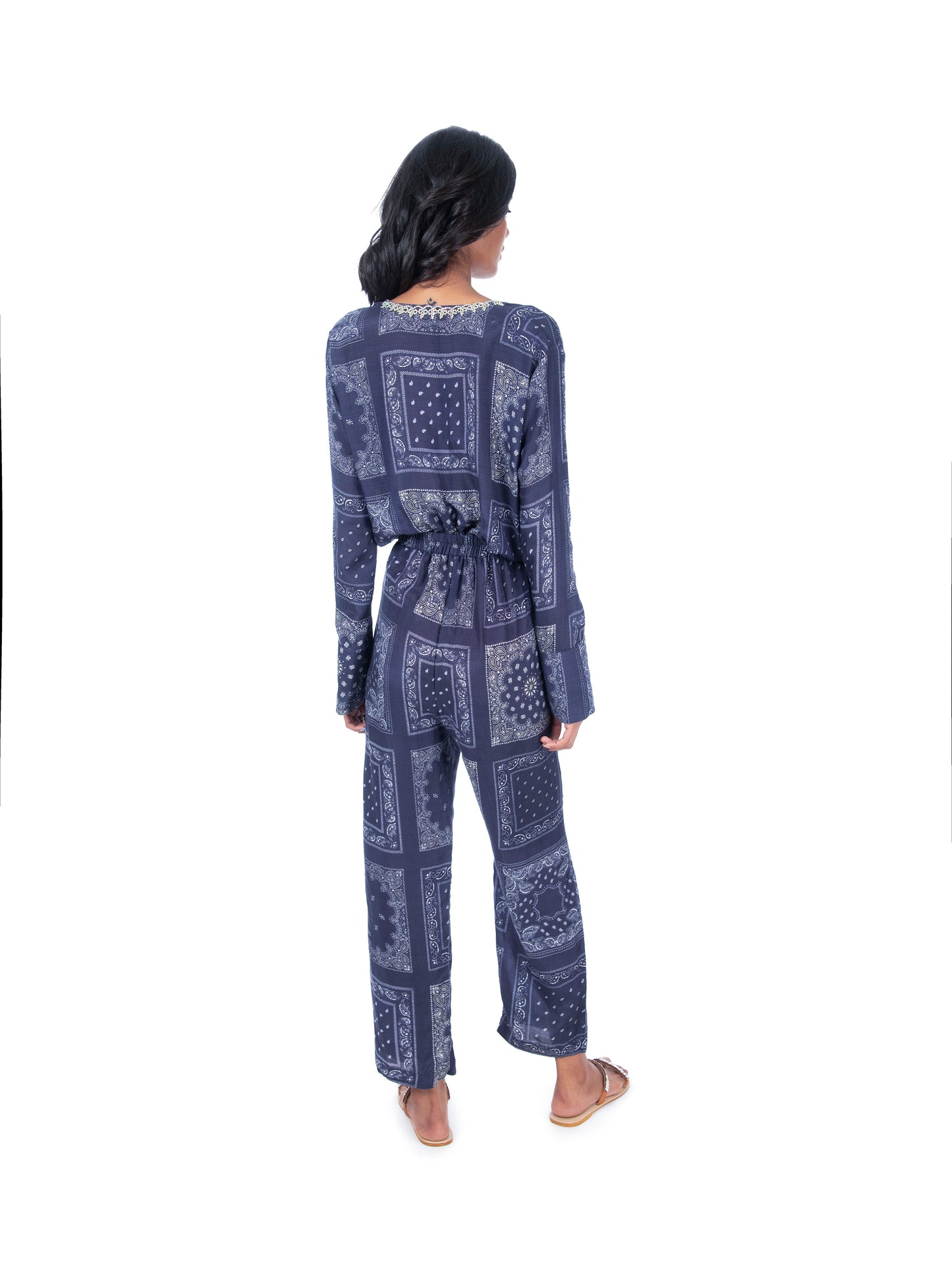 Navy Printed Jumpsuit