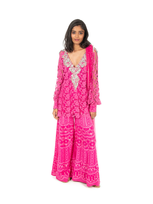 Hot Pink Lace Sharara