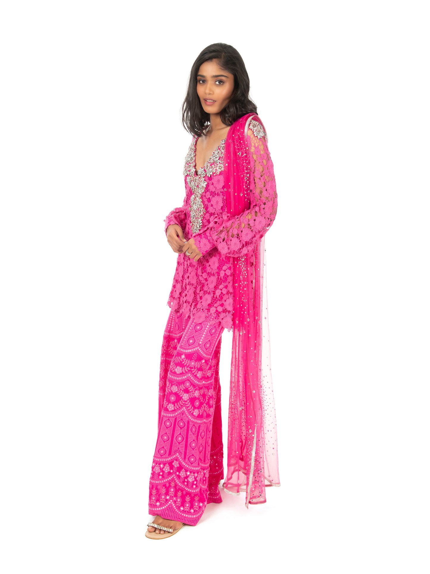 Hot Pink Lace Sharara